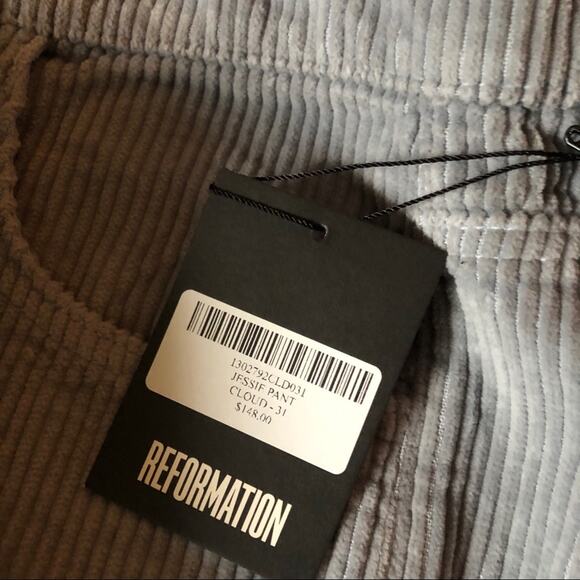 Reformation Jessie High Rise Corduroy Pants in Cloud - Picture 5 of 5